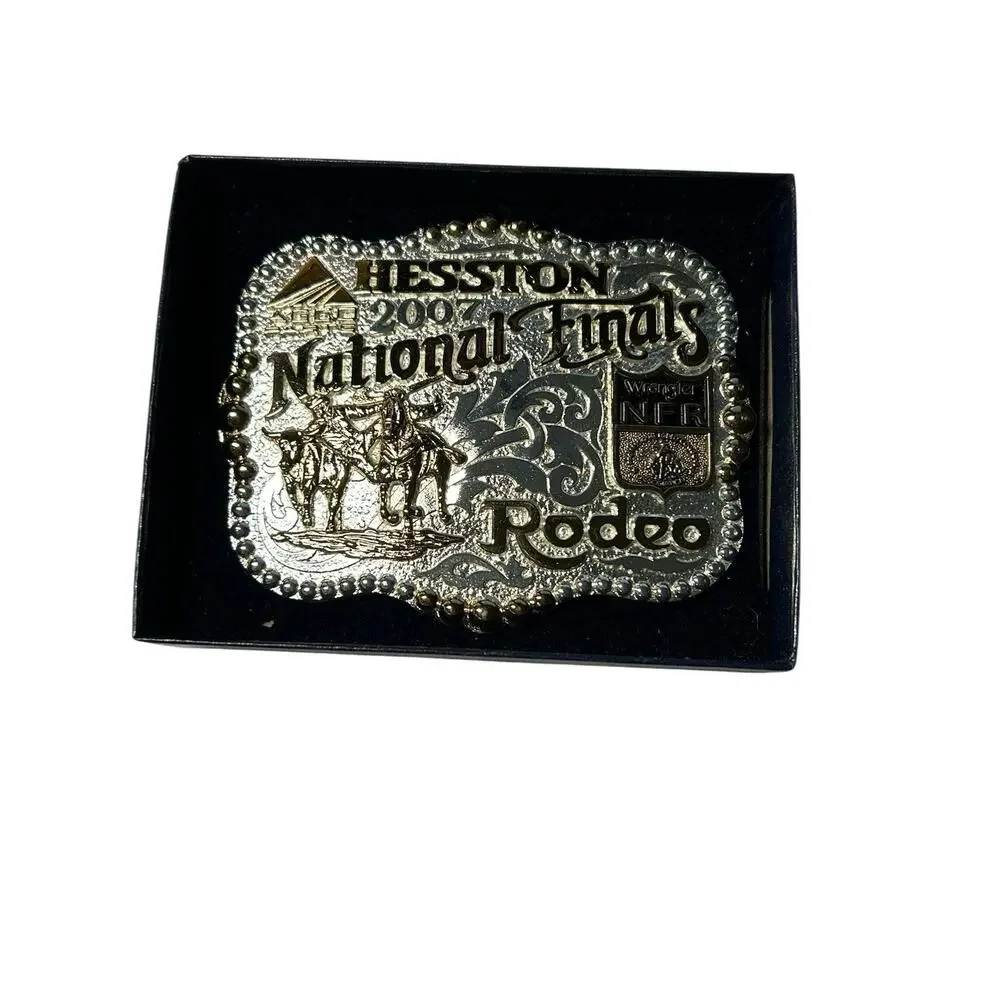 2007 Hesston Wrangler National Finals Rodeo Montana Silversmiths Buckle USA MADE